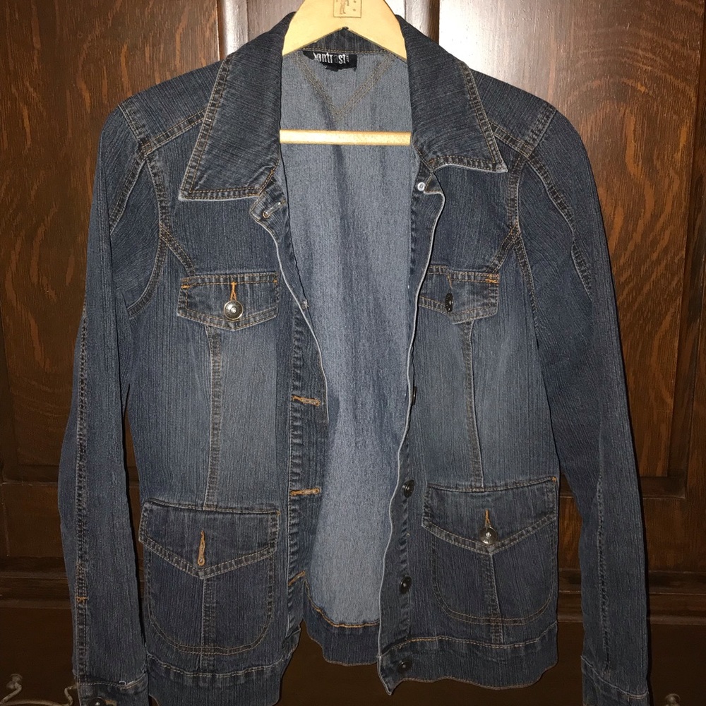 Dark wash Contrast Jeans Jacket